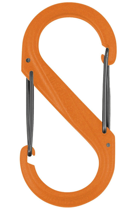 Nite Ize S-Biner SBP4-03-19 - Plastic Double-Gated Carabiner Clip - #4 - Orange