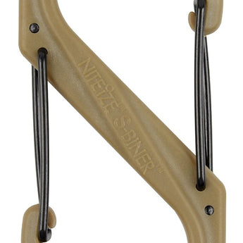 Nite Ize S-Biner SBP4-03-28BG - Plastic Double-Gated Carabiner Clip - #4 - Coyote with Black Gates