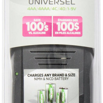 Rayovac Recharge Plus Universal 4-bay Charger for NiCd or NiMH Batteries