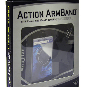 Nite Ize Action Armband for Smartphones - Includes S-Biner and Curvyman Cord Supervisor - Fits iPhone 3G/3GS/4/4S - Black (NIPB-08-01)