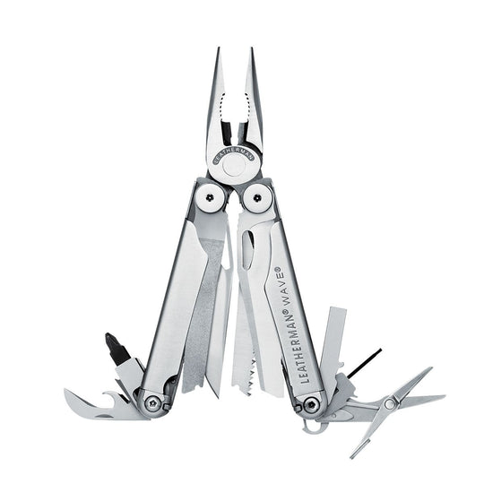 Leatherman Wave Multi-Tool - Stainless Steel with MOLLE-USA Black Sheath - Box Packaging (830037A)