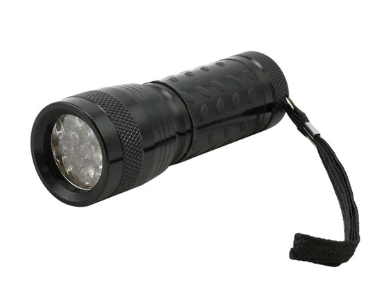 9 UV LED Ultra Violet Light - Uses 3X AAA - Black