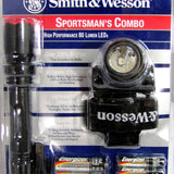 Smith and Wesson Sportsman's Combo - Headlamp and High Performance LED Flashlight - 2x AA and 3x AAA Batteries Included.