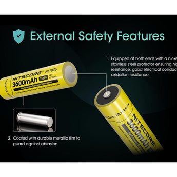 Nitecore NL1836 18650 3600mAh 3.6V Protected Lithium Ion (Li-ion) Button Top Battery