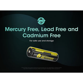 Nitecore NL1836R 18650 3600mAh 3.6V Protected Lithium Ion (Li-ion) Button Top Battery with Built In USB-C Charging Port