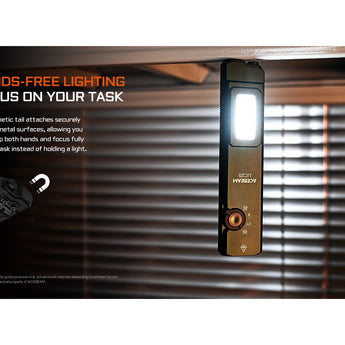 Acebeam UC25 All-in-One Flat Flashlight - Cool White, High-CRI, and UV Light - Green Laser - USB-C Rechargeable 3000mAh Li-Poly Battery - Black or Teal