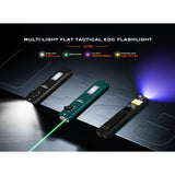 Acebeam UC25 All-in-One Flat Flashlight - Cool White, High-CRI, and UV Light - Green Laser - USB-C Rechargeable 3000mAh Li-Poly Battery - Black or Teal