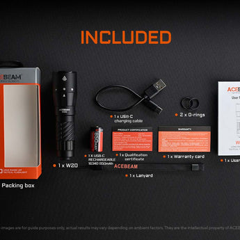 Acebeam W20 - Included Accessories Slide