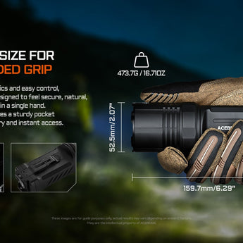 Acebeam X30 - One-Handed Grip Size Slide