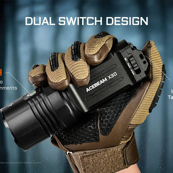 Acebeam X30 - Dual Side and Tail Switch Controls Slide