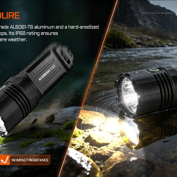 Acebeam X30 - Waterproof, Impact Resistant Durable Build Slide