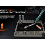 Acebeam K1 Compact LED Flashlight - 1000 Lumens - CREE XP-LR - Includes 1 x 14500 with Built-in USB-C Charging Port - Black or Teal