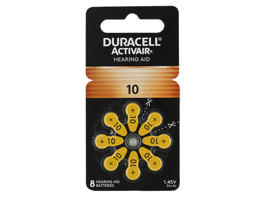 Duracell DA10B8 - 8 Pack of Size 10 Hearing Aids in New Packaging