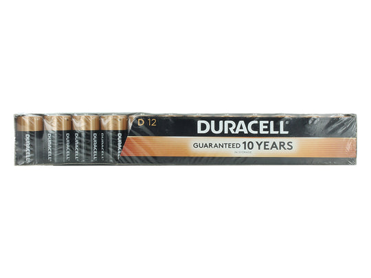 Duracell CopperTop MN1300 D-cell 12 Pack - Front View of Packaging