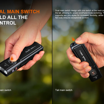 Fenix E06R Pro USB-C Rechargeable All-Purpose Flat Flashlight - 1600 Lumens - Spot, Flood, UV & Red Laser - Multiple Colors Available