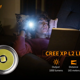 Fitorch EC10 V2.0 LED Flashlight - CREE XP-L - 1000 Lumens - Includes 1 x 14500 with Micro-USB Charging Port