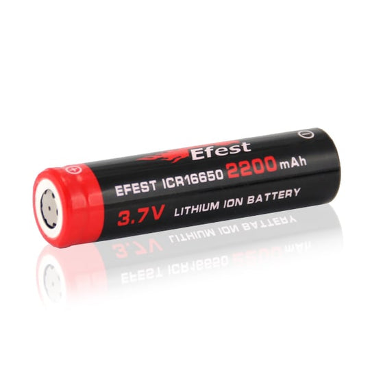 Efest 3654 16650 2200mAh 3.7V Unprotected Lithium Ion (Li-ion) Flat Top Battery - Boxed