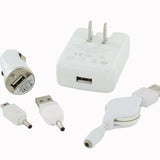 eGear Universal USB Charging Kit 100-240V 1A Output AC Wall Adapter and 12V Car Converter - Black or White