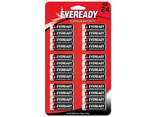 Energizer Eveready Super Heavy Duty Alkaline AA Batteries - 24 Pack (1215HP-24)