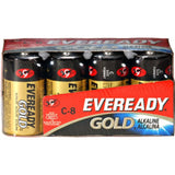 Energizer Eveready Gold A93-8 C-cell 1.5V Alkaline Button Top Batteries - 8 Piece Family Pack