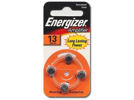 Energizer AC13-4 Zinc Air 13 size Hearing Aid Battery - Amplifier - AC13 - Long Lasting Power