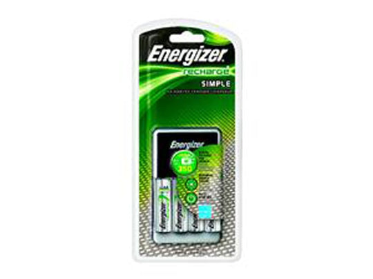 Energizer Simple Charger for AA/AAA/9V NiMH Batteries - Includes 4 x AA NiMH Batteries (CHCCWB-4 )