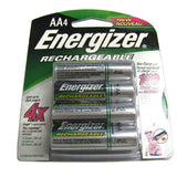 Energizer Recharge NH15-BP-4 AA 2300mAh 1.2V Nickel Metal Hydride (NiMH) Button Top Batteries - 4 Pack Retail Card