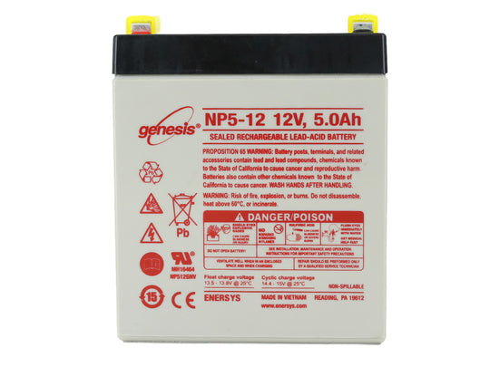 Enersys NP5-12TFR 5Ah 12V Rechargeable Flame Resistant Sealed Lead Acid (SLA) Battery - F2 Terminal