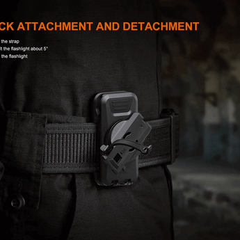 Quick attachment and detachment flashlight informational slide