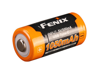 Fenix battery with 1050mAh capacity on a white background