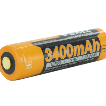Fenix 18650 3.6V 3400mAh Protected Lithium-Ion (Li-ion) Rechargeable Button Top Battery (ARB-L18-3400) - Clam Shell