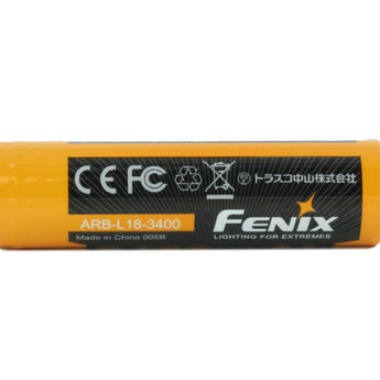 Fenix 18650 3.6V 3400mAh Protected Lithium-Ion (Li-ion) Rechargeable Button Top Battery (ARB-L18-3400) - Clam Shell