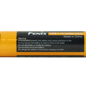Fenix ARB-L18-3400U V3.0 18650 3400mAh 3.6V Protected Lithium Ion (Li-ion) Button Top Battery with Built-In USB-C Charging Port