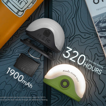 Fenix CL20R V2.0 USB-C Rechargeable Camping lantern - 300 Lumens - Includes 1 x 1900mAh Li-ion Battery Pack - Midnight Black