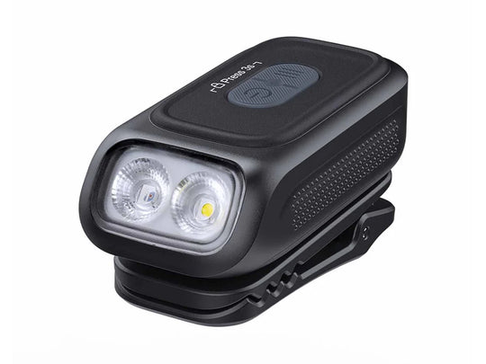 Fenix E04R, Black - Front Left Facing Angle, LEDs Aiming Up
