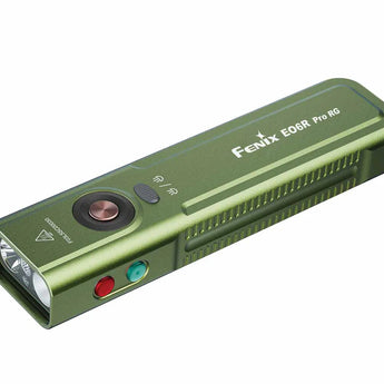 Fenix E06R Pro RG olive drab edition - angled left