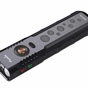 Fenix E08R UE Flat Flashlight - Black Color Option - Angled Left