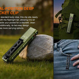 Fenix E08R UE Flat Flashlight - Dual Position Deep Pocket Clip