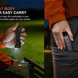 Fenix E08R UE Flat Flashlight - Flat Body for Easy Carry
