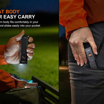 Fenix E08R UE Flat Flashlight - Flat Body for Easy Carry