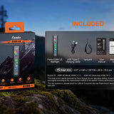 Fenix E08R UE Flat Flashlight - Box and Accessories