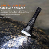 Fenix HT18R V2.0 USB-C Rechargeable LED Flashlight Informational Slide - Full Metal Light Body 