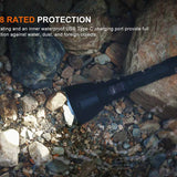 Fenix HT18R V2.0 USB-C Rechargeable LED Flashlight Informational Slide - IP68 Rated Protection