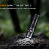 Fenix PD26R ACE USB-C Rechargeable LED Flashlight Informational Slide - 1 Meter Impact Resistance