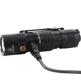 Fenix PD26R ACE USB-C Rechargeable LED Flashlight - Angled View of Charging
