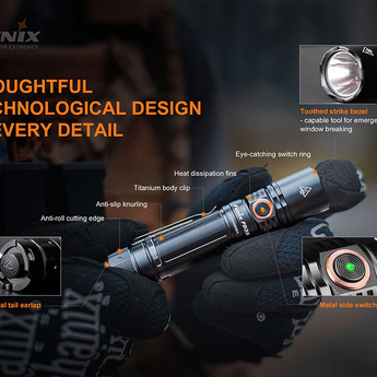 Fenix PD35 V3.0 Tactical LED Flashlight - 1700 Lumens - Luminus SFT40 - Includes 1 x Micro-USB Rechargeable 18650