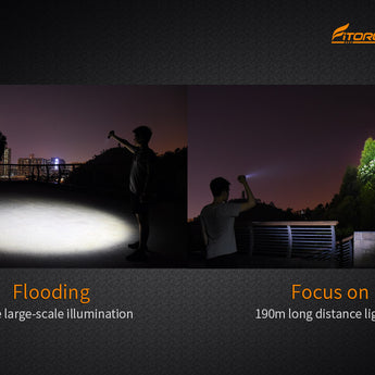 Fitorch P30Z - Floodlight or 190-meter Spotlight Beam
