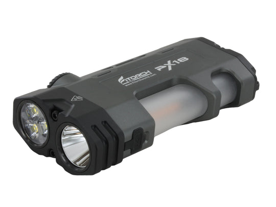 Fitorch PX18 LED flashlight black version angled view