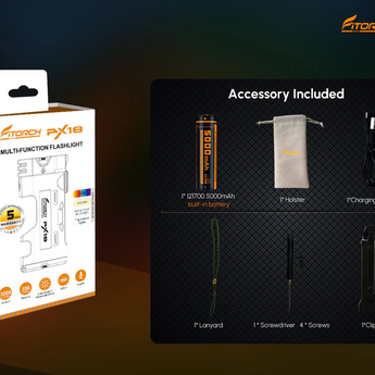 Fitorch PX18 All-Purpose Flashlight - Spot, Flood, and Sidelight - 3500 Lumens - USB-C Rechargeable 5000mAh Li-ion Battery - Multiple Editions