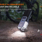 Fenix BC45R Bike Light Infographic - Durable Aluminum Body